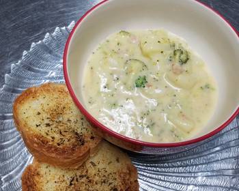 How To Serving Recipe Potato broccoli ham and cheese soup Delicious Steady