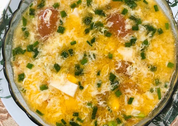 Cách nấu nướng canh trứng đậu phụ quả cà chua thơm và ngon đem cơm