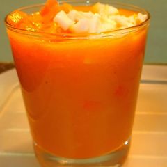 Papaya tender coconut smoothie A picture of Papaya tender coconut smoothie.