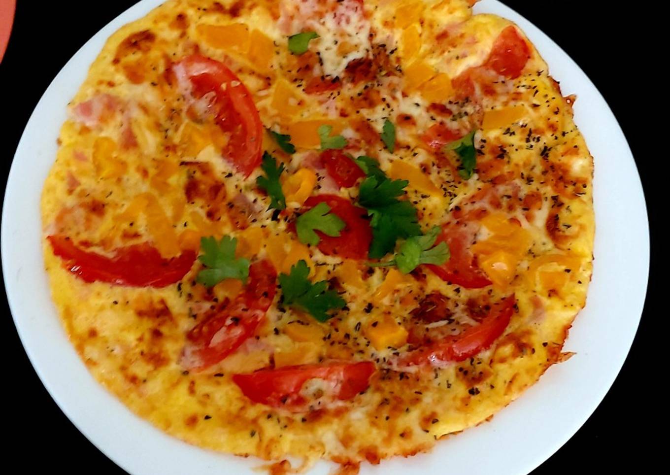 My Herby Ham,Tomato 🍅 & Cheese Omelette 🧀😀