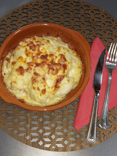 Foto principal de Coliflor a la carbonara con leche de coco y curry