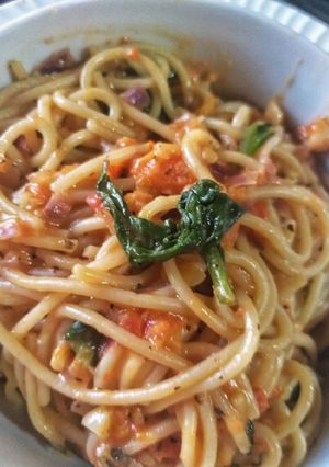 Una foto de Pasta con espinaca