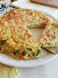 Asparagus, Pasta, and Pork Jerky Frittata