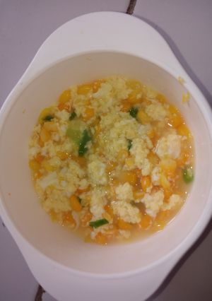 Foto resep Mpasi 11 bulan - sup telur jagung