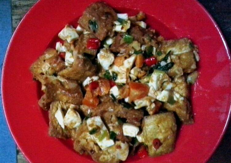Cara mudah Membuat Tahu telor asin pedas👅👅 Anti Gagal