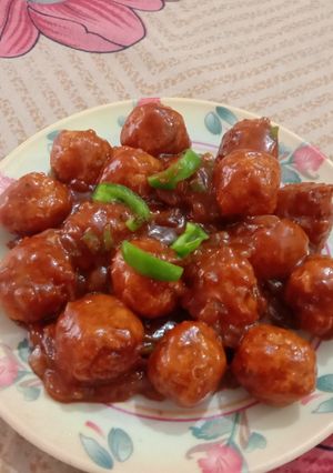 A picture of Potato Manchurian.
