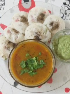 A picture of Vegetable Idli Sambar.