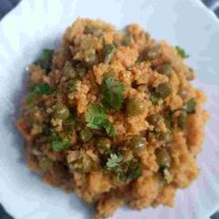 A picture of Foxtail millet & Green Peas Tehri.