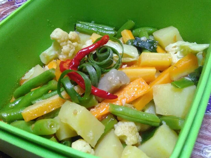 Cara Gampang Membuat Resep Tumis Sayur Broken Bunso(brokoli kentang buncis bakso)^^ yang  Bikin Ketagihan Anti Ribet, Uenak Banget