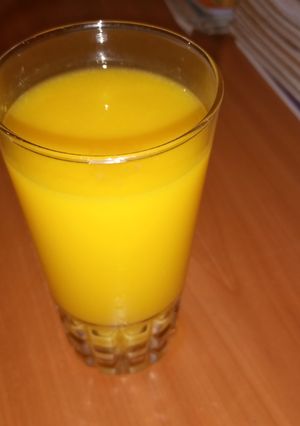 A picture of Mango/orange cocktail (non -alcoholic) #team contest #drink.