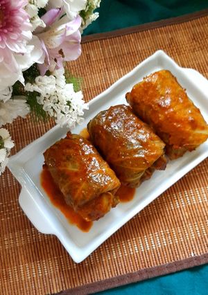 عکسی از دستور دلمه کلم با رب انار