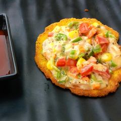 A picture of Roasted mix vegetable bhakhri.