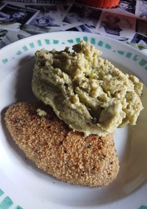 Una foto de Puré de arvejas y coliflor