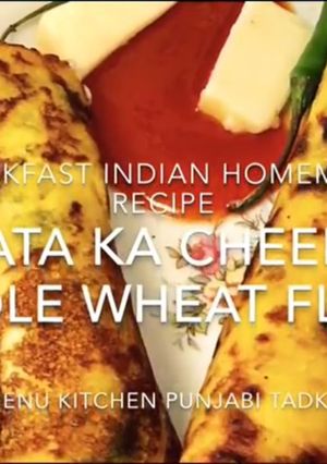 A picture of Aata Ke cheela (whole wheat flour).