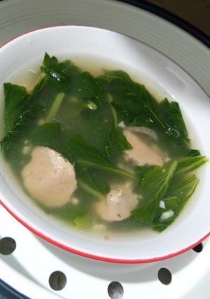 Foto resep Sayur bening sawi+bakso