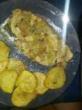 Pechugas de pollo con papas circulares. (Para 2pers)