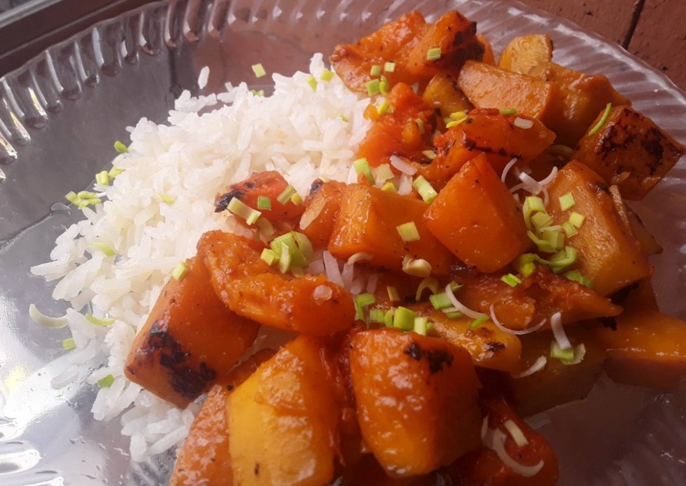 Calabaza asada en salsa agridulce de mango!!!