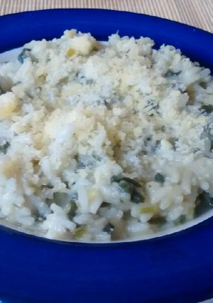 Una foto de Risotto de espinacas