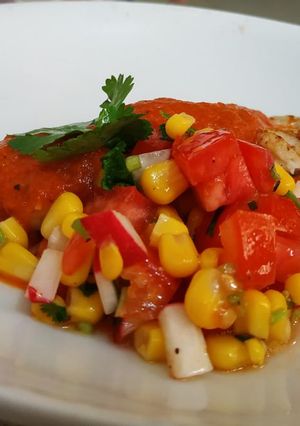 Una foto de Filete de pescado en salsa de chipotle al ajo