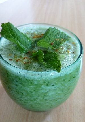 Une photo de Gaspacho concombre-menthe-reglisse façon kitch and cook