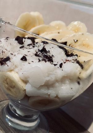 Banános étcsokis rizskása recept fotója