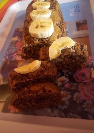 Una foto de Budín de banana y chocolate super sano