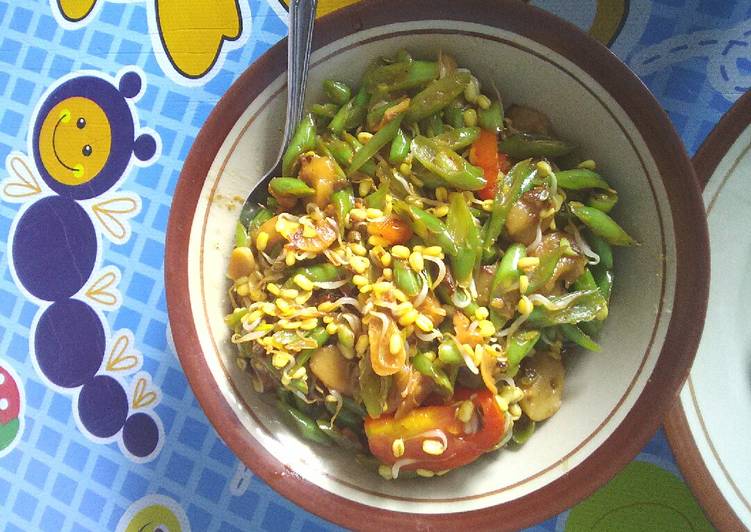 Resep Sayur buncis campur toge plus bakso yang simpel