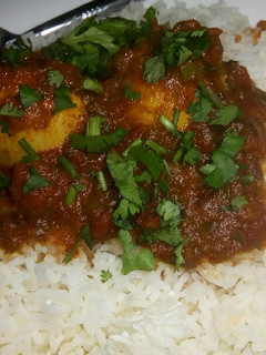 A picture of Spicy egg curry.