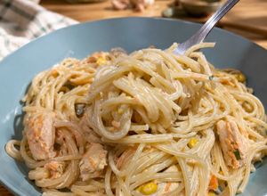 Una foto de Fideos con Crema🍝