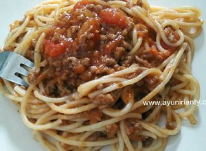 Foto resep Spagetti Bolognaise Lezat, banyak dagingnya