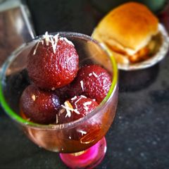 A picture of Mava paneer gulabjamun.