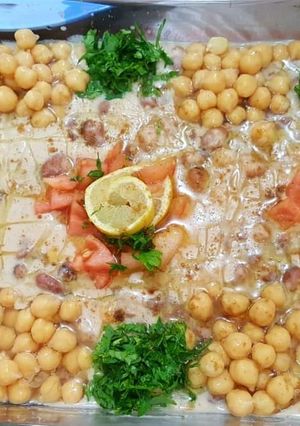 صورة لوصفة فول معلب بالطحينية😍