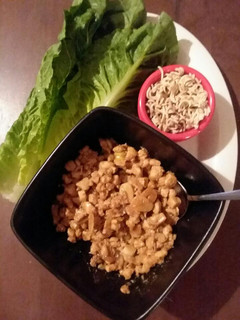 A picture of Chicken lettuce wraps.