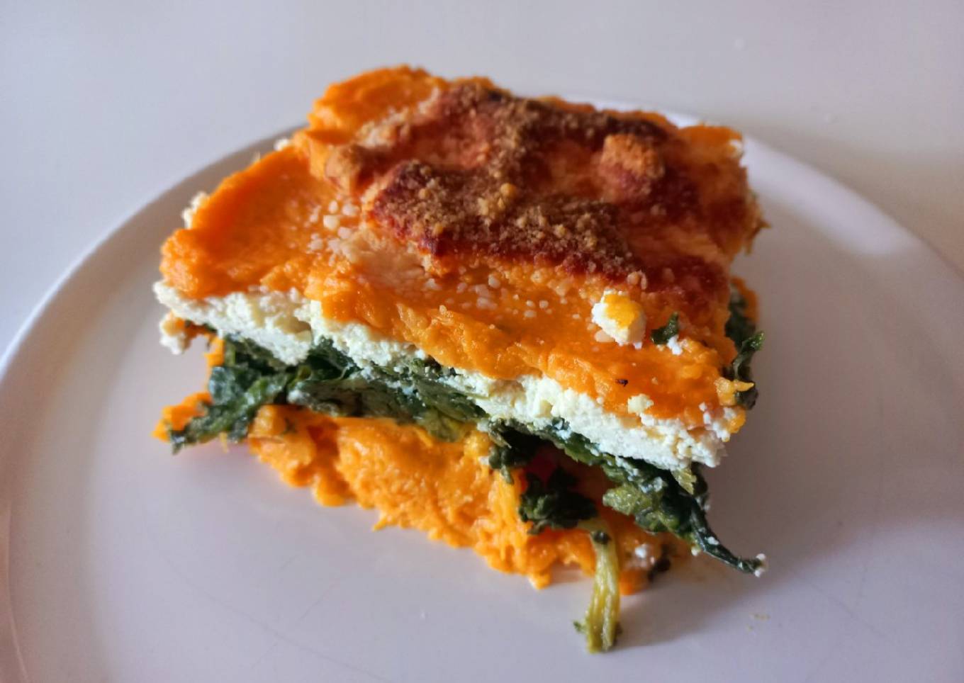 Budín tricolor de acelga, calabaza y ricota