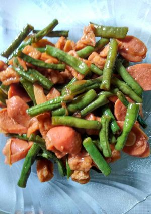 Foto resep Kacang panjang sosis tahu