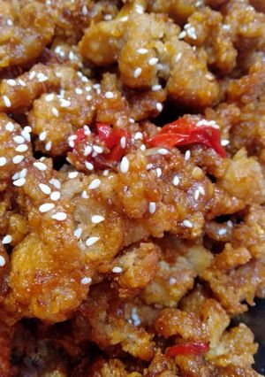 Foto resep Kulit ayam krispi asam manis