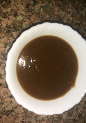 A picture of Date tamarind jaggery meethi chutney.