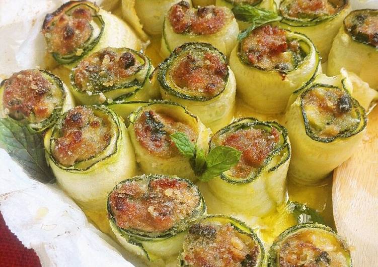 Involtini di zucchine, tonno e capperi