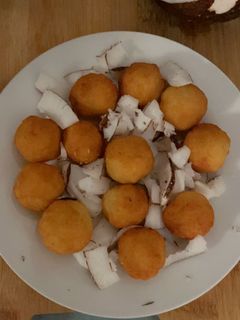 A picture of Cassava Fritters with Coconut.