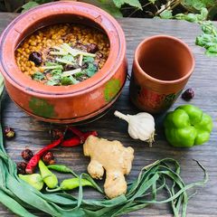 A picture of Dhaba style chane ki daal.