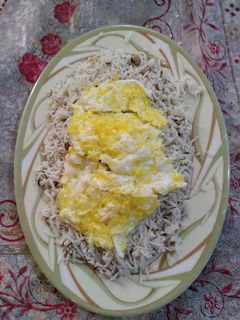 عکسی از دستور لوبیا چشم بلبلی پلو با تخم مرغ 🍚🥚🍳