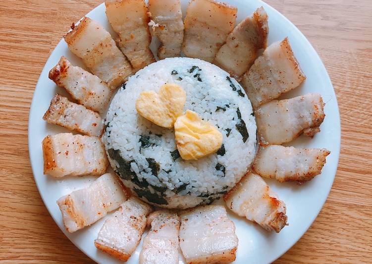 Korean dinner (samgyeopsal and kimjabab)