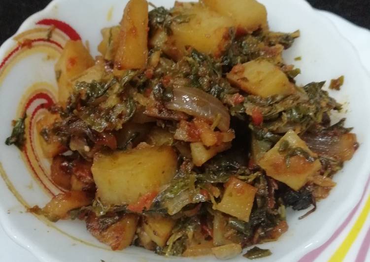 Methi Aaloo (Potato fenugreek leaves vegetable)