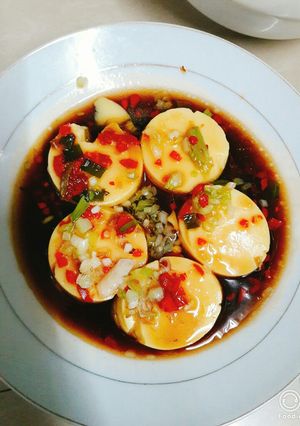 Hình của món Đậu hủ hấp tỏi ớt.