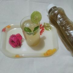 A picture of Lemon mint sharbat (concentrate).