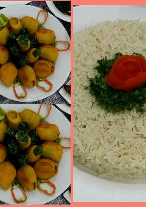 صورة لوصفة محشي البطاطا باللحمة مع الأرز