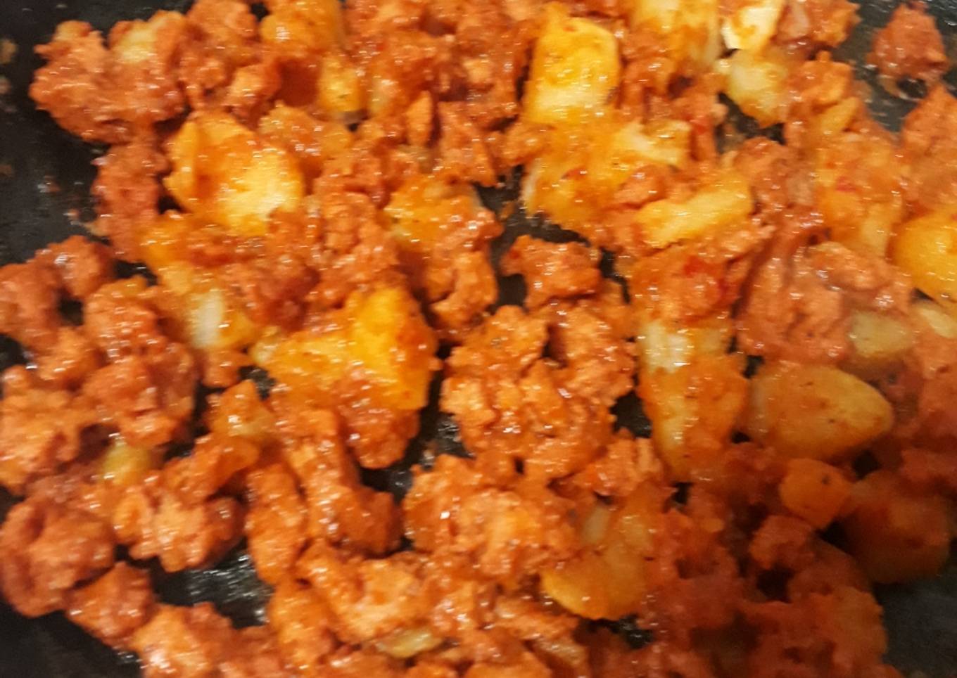 Chorizo de soya con papa