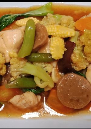 Foto resep 🍒capcay ayam bakso kuah🍒