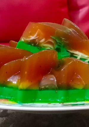 Foto resep Puding gulmer lapis pandan