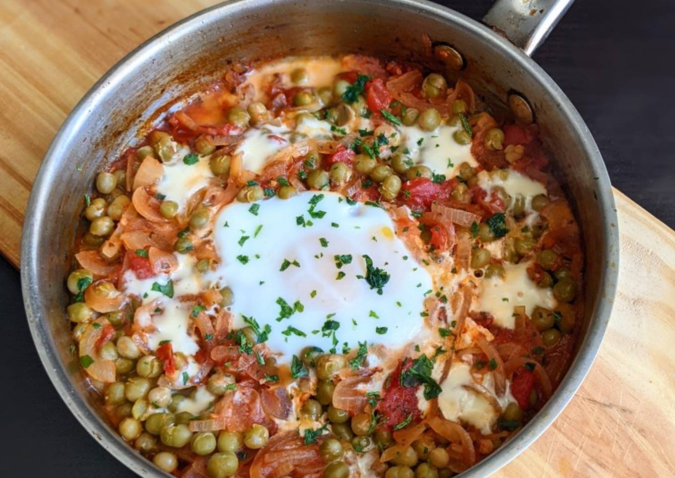Colchón de arvejas con huevo